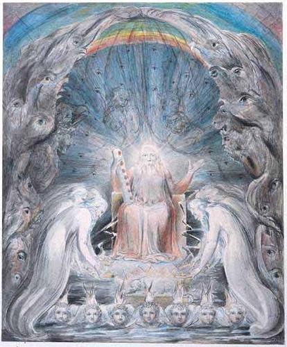 William Blake Four and Twenty Elders Casting their Crowns before the Divine Throne Norge oil painting art